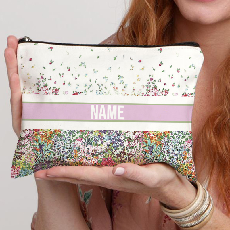 Luxury Skincare Samples - Nome personalizado Saco cosmético para mulheres,