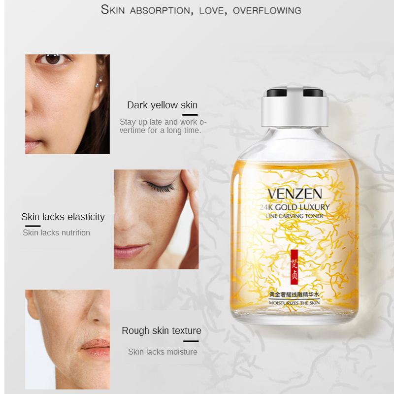 Linha luxuosa ouro 24K Toner d - Luxury Skincare Serum avaliação e preço